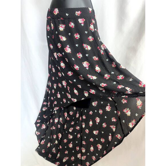 Torrid NWT Hi Low Polka Dot Floral Skirt Size 18 Flowy Feminine Romantic Cute - Picture 3 of 12